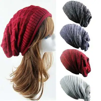 Men Women Slouchy Baggy Beanie Oversized Winter Hat Skull Knit Ski Cap Unisex US • $8.09