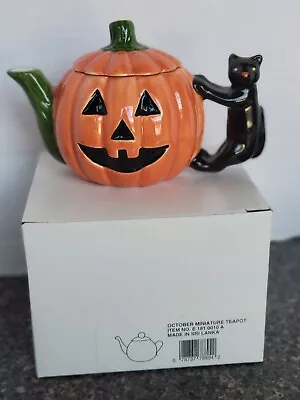 VTG Ceramic Mini Collectible Teapot October  Trick Or Treat  W/ Box • $12