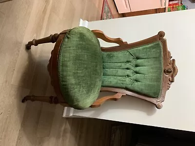 1800 Century Green Velvet  Parlor Chair Vintage Antique • $399