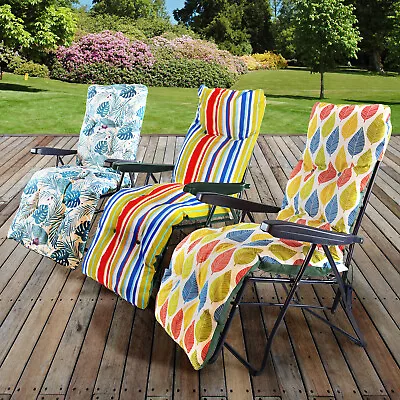 Sun Lounger Recliner Relaxer Reclining Chair Seat Outdoor Garden Patio Cushion • £49.99