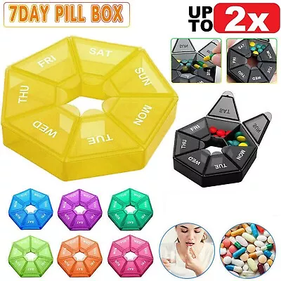 7Day Pill Box Medicine Storage Weekly Tablet Container Case Organizer Dispenser • $14.98