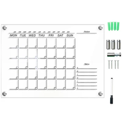 £10.56 • Buy Clear Dry Erase Calendar Weekly Planner Board Magnetic Whiteboard Panel