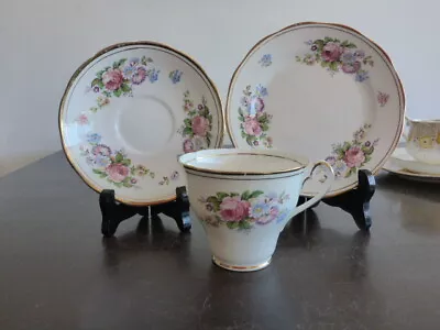 SALISBURY ENGLAND CROWN CHINA TRIO 'FLORAL' PATTERN 1721 Ca 1930s? A/F • $12