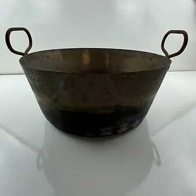 Copper Pot Vintage With Double Handles Hand Hammered Large • $48