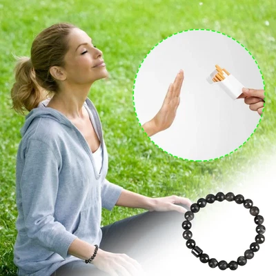 Triple Protection Smoking Cessation Bracelets 8MM Magnet Anti Smoke Bracelet • £2.80