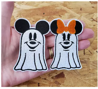 Mickey Minnie Mouse - Halloween Costumes - Ghost - Iron On Patches 2PC • $8.99