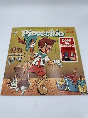 Vintage 1971 Pinocchio Book And Vinyl Record By Peter Pan Records 12” LP 33RPM • $14.99