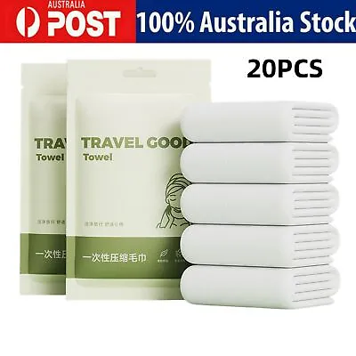 $8.89 • Buy 20 PCS Disposable Cotton Compressed Washcloth Face Towel Wet Wipe Travel AU