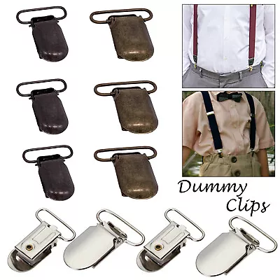 Unisex Metal Suspender Dummy Clips Braces Plastic Teeth Toy Holder Hooks 10pcs • £4.45