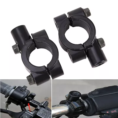 Universal Motorcycle Handle Bar Mirror Mount Holder Clamp Adaptor 7/8  8mm • $7.87