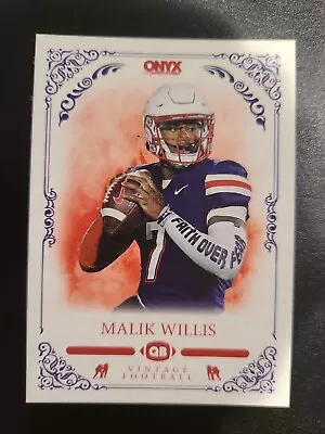 2022 Onyx Vintage Football Base #VA-MW Malik Willis - Liberty • $1.29