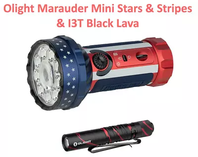 Olight Marauder Mini Stars & Stripes Limited Edition Flashlight & I3T Black Lava • $186.98