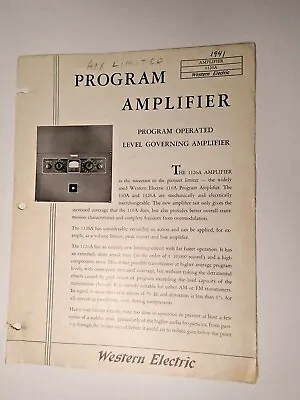 Orig. Western Electric 1126A Program Level Governing Amplifier Limiter Brochure • $149