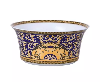 Versace Rosenthal Medusa Blue Salad Bowl 25 Cm (9.84 ) - Official VERSACE • $434