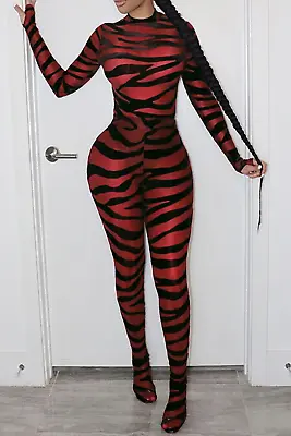 £34.24 • Buy Zebra Mesh Jumpsuit Catsuit W/Feet