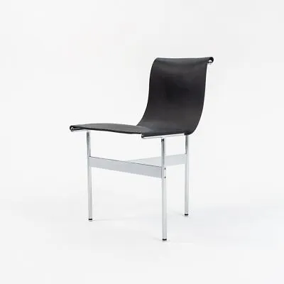 Gratz Industries Laverne TG-10 Sling Dining Chair W Black Leather & Chrome Frame • $3400