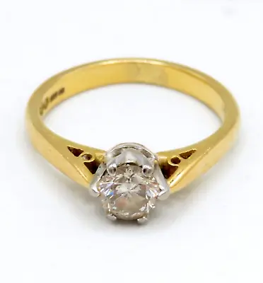 £325 • Buy 18ct Gold Diamond Solitaire Engagement Ring 0.5 Carat Diamond  UK Size K    3.4g