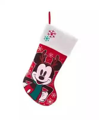 Disney MICKEY MOUSE Wearing Antlers Christmas Stocking 19  By Kurt Adler • $15.99