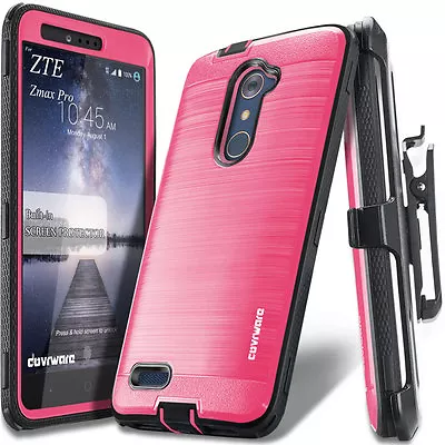 COVRWARE® [IRON] Full-Body Brush Metal Texture Holster Case For ZTE ZMAX PRO • $10.99