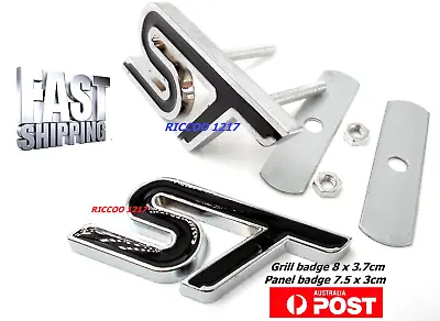 ST Badges X For Ford Fiesta Focus Grill & Panel Badges All Alloy Black & Chrome. • $23.95