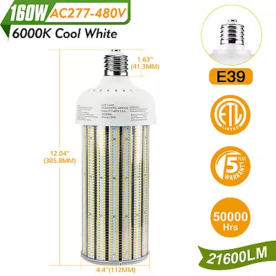 480V 60W 80W 100W 120W 160W 200W 250W LED Corn Light Bulbs Industrial Lighting • $70.52