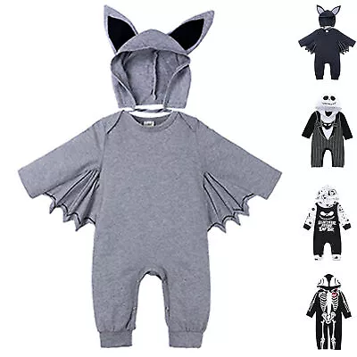 Baby Boys Cosplay Jack Skellington Costume Outfit Fancy Dress Nightmare Dress • £11.58