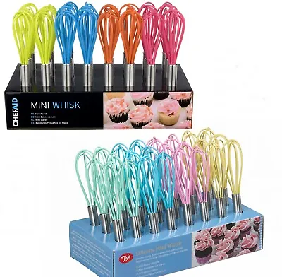 Chef Aid Mini Balloon Silicone & Stainless Steel Whisk Sauces Eggs Dressings Cre • £3.19