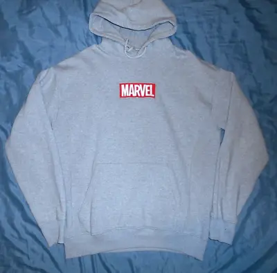 Men's Marvel Pull & Bear Grey Hoodie Sweater Size Large Pit To Pit 24  • £24.99