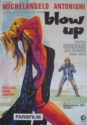 BLOW UP German A1 Movie Poster MICHELANGELO ANTONIONI VANESSA REDGRAVE 1966 • $650