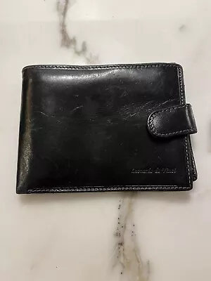 Leonardo Da Vinci Vera Pelle Italy Firenze Men’s Wallet Black Leather  • $16