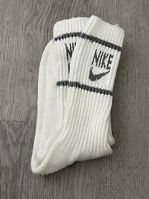 Vintage Nike Spellout Tube Socks White With Gray Deadstock • $24.99