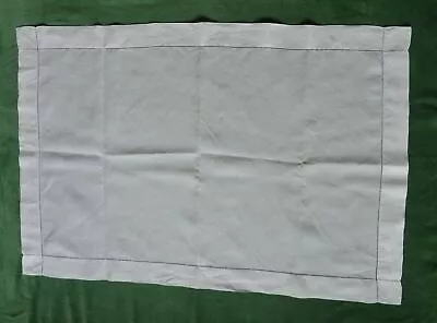 Vintage Cotton Tea Cloth Or Tablecloth - 34  X 23  - Ladder Stitched Border • $11.09