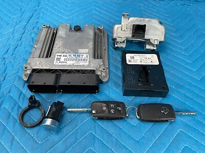 VW Passat ECM ECU Immobilizer Theft Warning Ignition Cylinder Key Set 2015 OE • $270