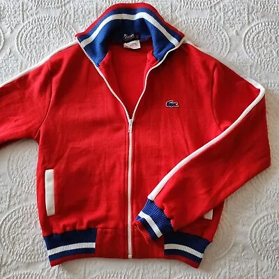 Vintage Lacoste Izod Red Blue Zip Up Atheltic Jacket Unisex Xl • $65
