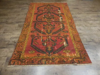 Tribal Geometric Vintage Turkish Rug Farmhouse Handmade Oriental Rug 3.8x6.7 Ft • $3.25