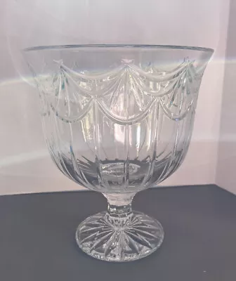 STUNNING EXTRA LARGE Shannon Crystal Centerpiece Footed Punch Bowl 12  • $67