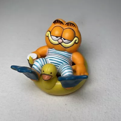 Vintage 1981 Garfield Lounging Innertube Pool Float Summer Swimming Figure Toy • $12