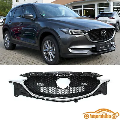 Black+Chrome Front Grille Grill For 2017-2020 Mazda CX-5 KB8E50710H MA1200215 • $119.99