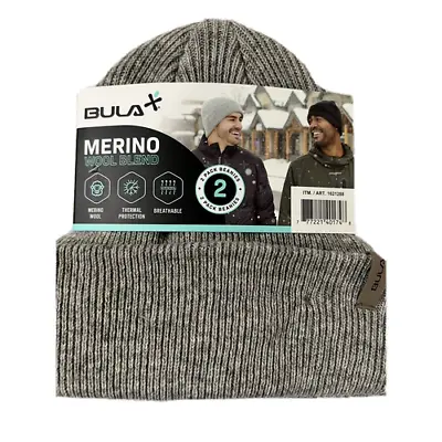 BULA Hat Merino Wool Blend Adult Unisex One Size Dark Grey & Light Gray 2 Pack • $13.01