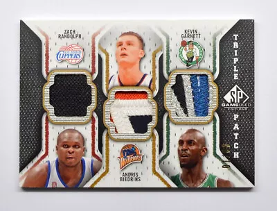 2009-10 SPGU Triple Patch Zach Randolph Andris Biedrins Kevin Garnett 01/60 • $29.99