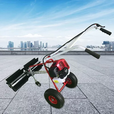 6 Styles Walk Behind Hand Push Sweeper Lawn Street Garden Road Cleaning Sweeper • $106.40