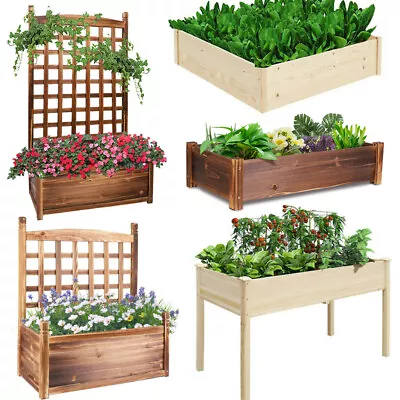 UK Reusable Garden Raised Bed Elevated Wooden Plant Flower Vegetable Planter Pot • £35.97