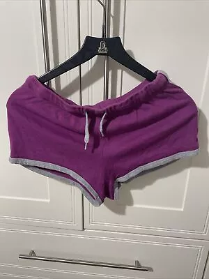 Miss Fiori Size 10 Purple Material Shorts Wity Grey Detailing • £4