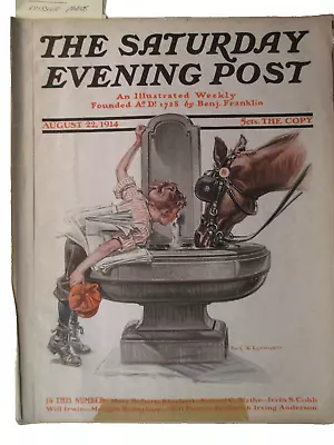 1914Apr Saturday Evening Post JC Leyendecker Cover  RemingtonUMC Ad Boy & Horse • $28.36