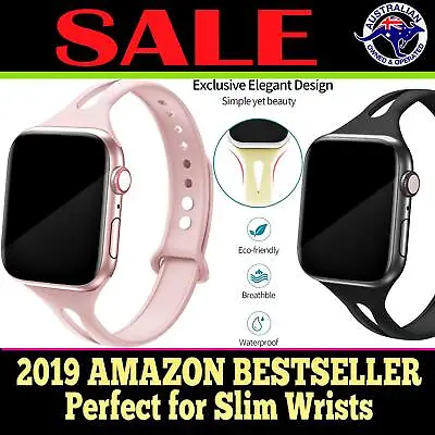 $11.95 • Buy For Apple Watch Band Series 7 6 5 4 3 Sport Silicone IWatch Strap Wristband SLIM