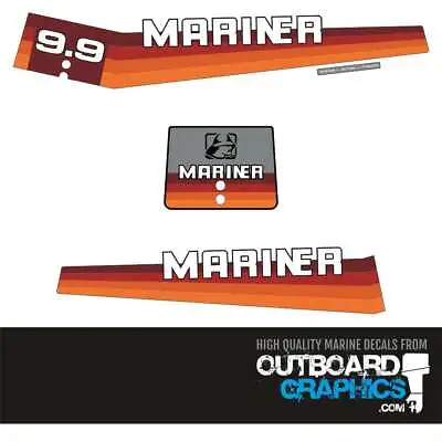 Mariner 9.9hp Rainbow Outboard Engine Decals/sticker Kit • $41.95