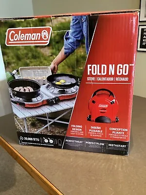Coleman Fold N Go 2-Burner Propane Camping Stove 20000 BTU • $75