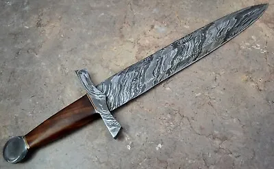 Custom Made Damascus Steel Viking Dagger With Rose Wood Handle (4068) • $98.14