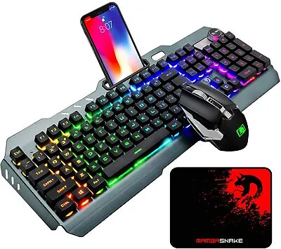$60.70 • Buy  Wireless Keyboard And Mouse Combo Set RGB LED Backlit For PC Laptop PS4 Xbox X