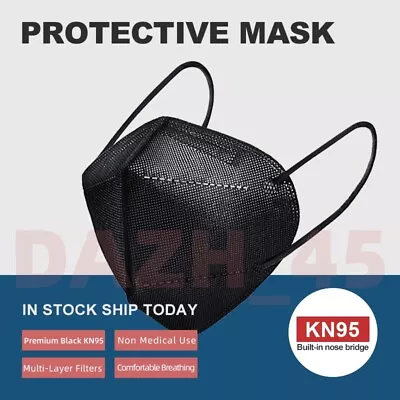 10/50/100 Pcs Black KN95 Protective 5 Layer Face Mask Disposable Masks • $13.95